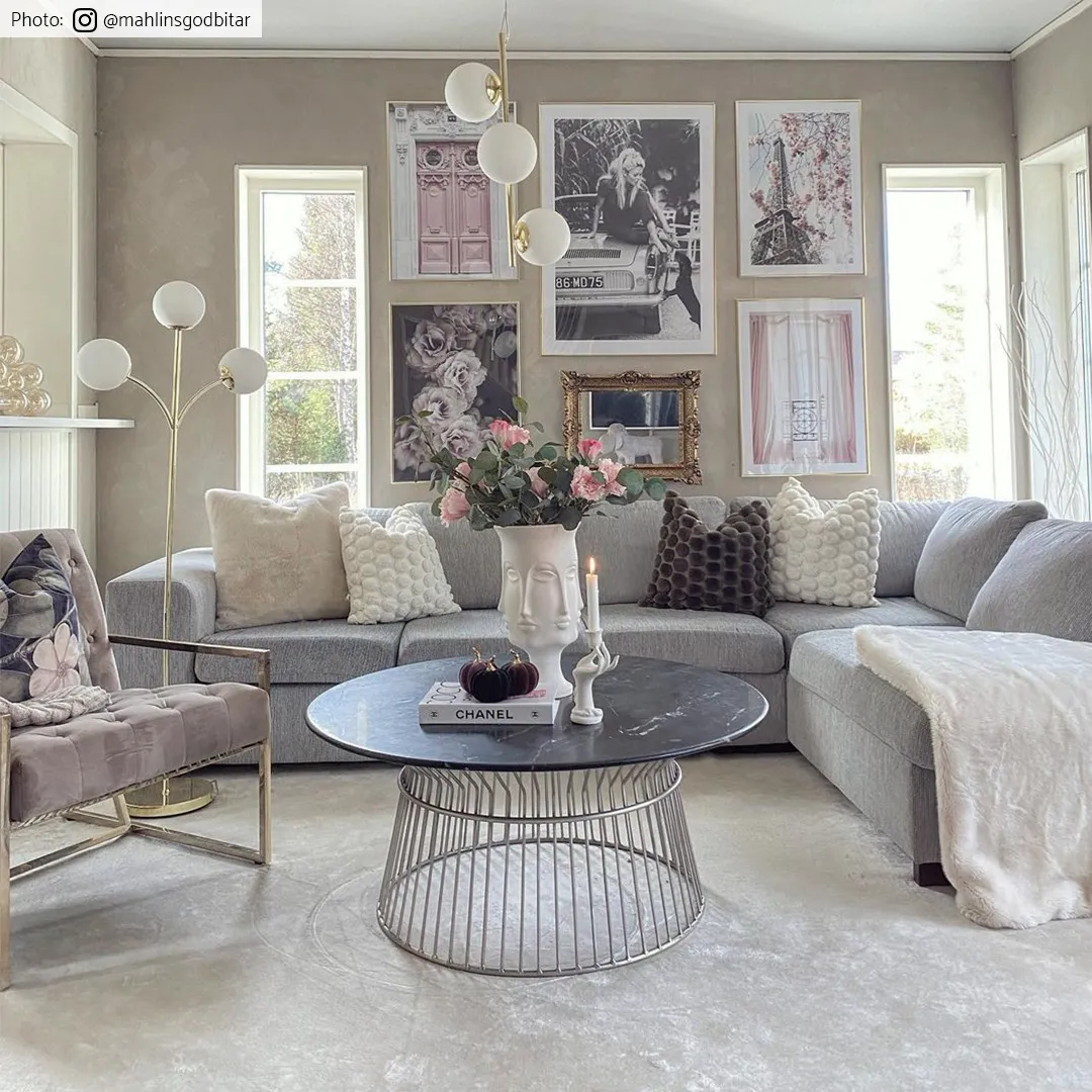 Wilton-teppe - Art Silk (lysegrå/beige)