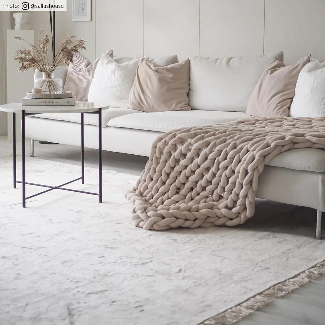 Wilton-teppe - Art Silk (lysegrå/beige)
