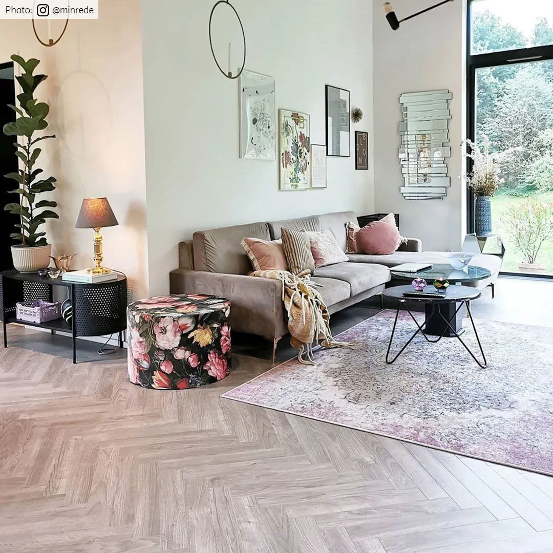 Wilton-teppe - Badem (rosa/multi)