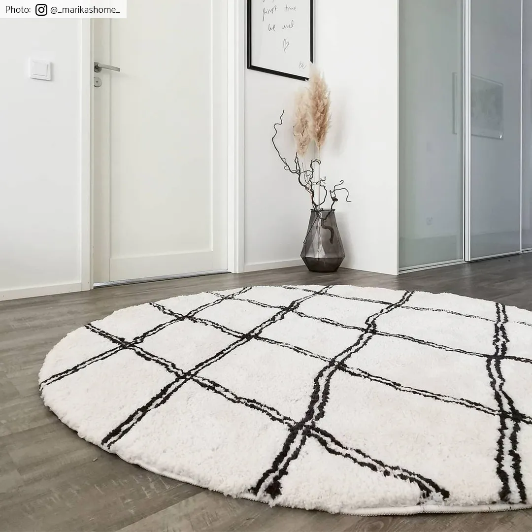 Runde tepper - Morocco (sort/hvit)