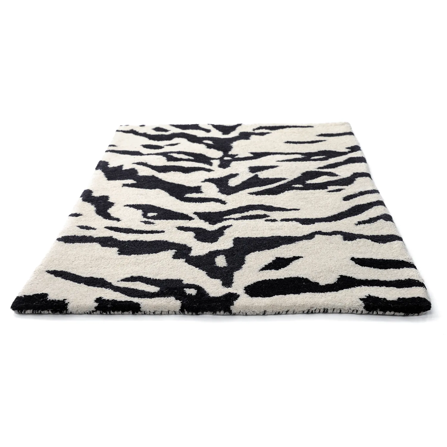 Dørmatte - Zebra Tufted Wool Premium (hvit/svart)