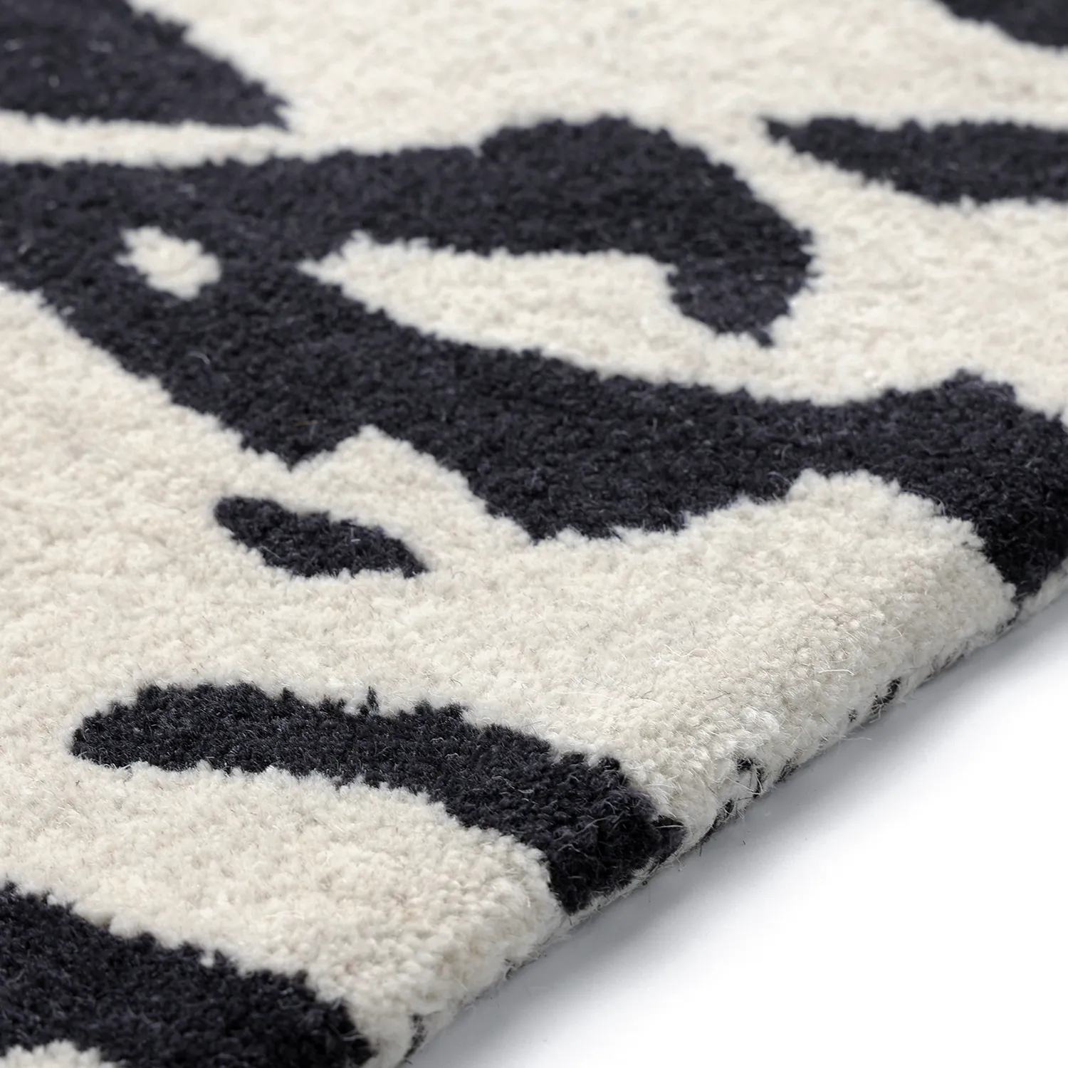 Dørmatte - Zebra Tufted Wool Premium (hvit/svart)