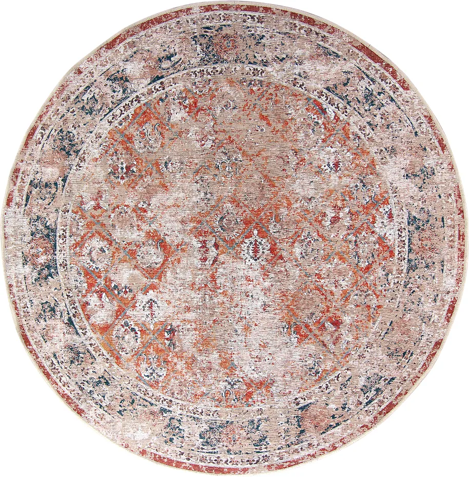 Rundt teppe - Douz (rosa/multi)
