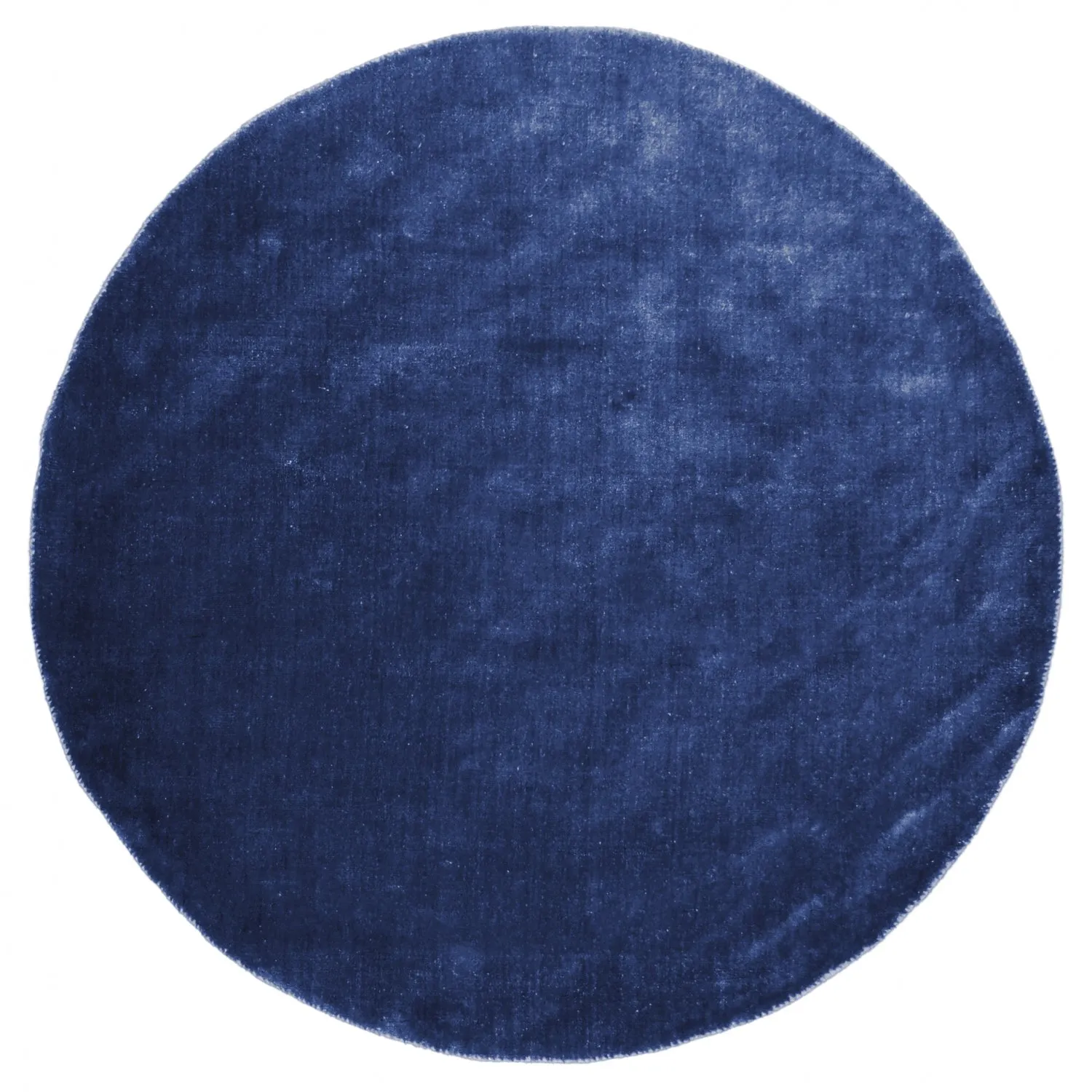 Rundt teppe - Recycled PET with viscose look (navy)
