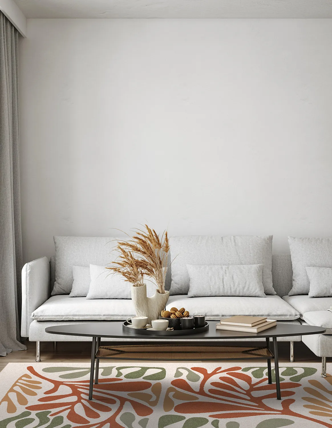 Wilton-teppe - Fern (beige/multi)