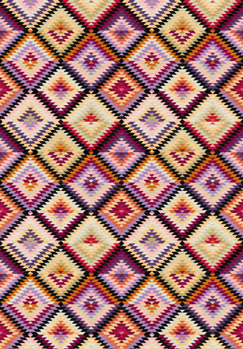 Wilton-teppe - Deia (rosa/multi)