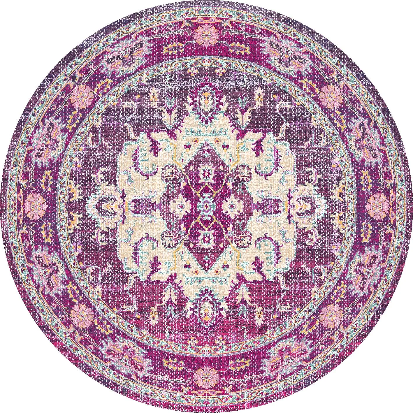 Rundt teppe - Siliana (rosa)