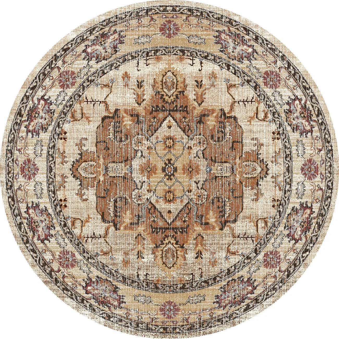 Rundt teppe - Siliana (beige)