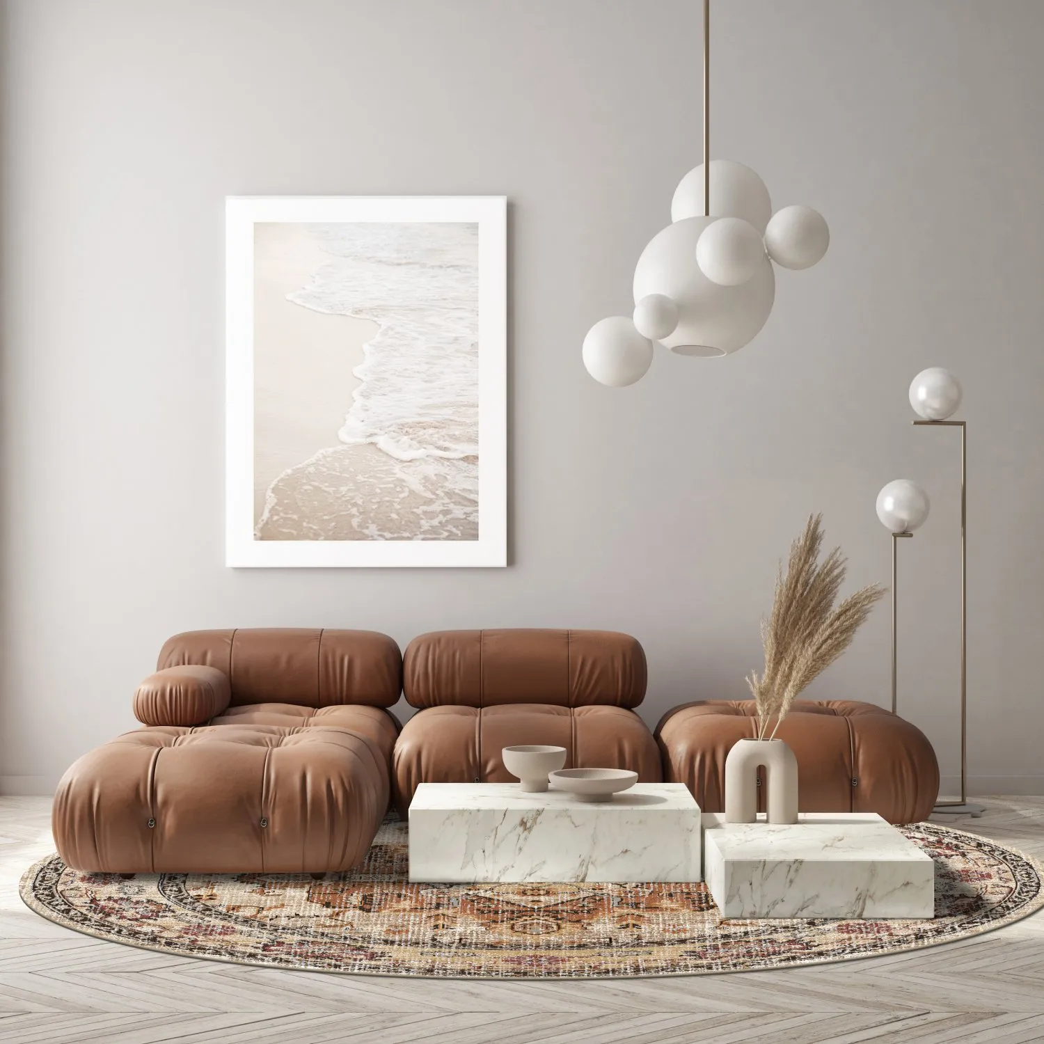 Rundt teppe - Siliana (beige)