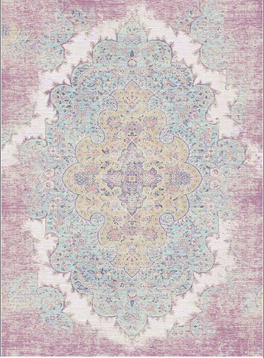 Wilton-teppe - Badem (rosa/multi)