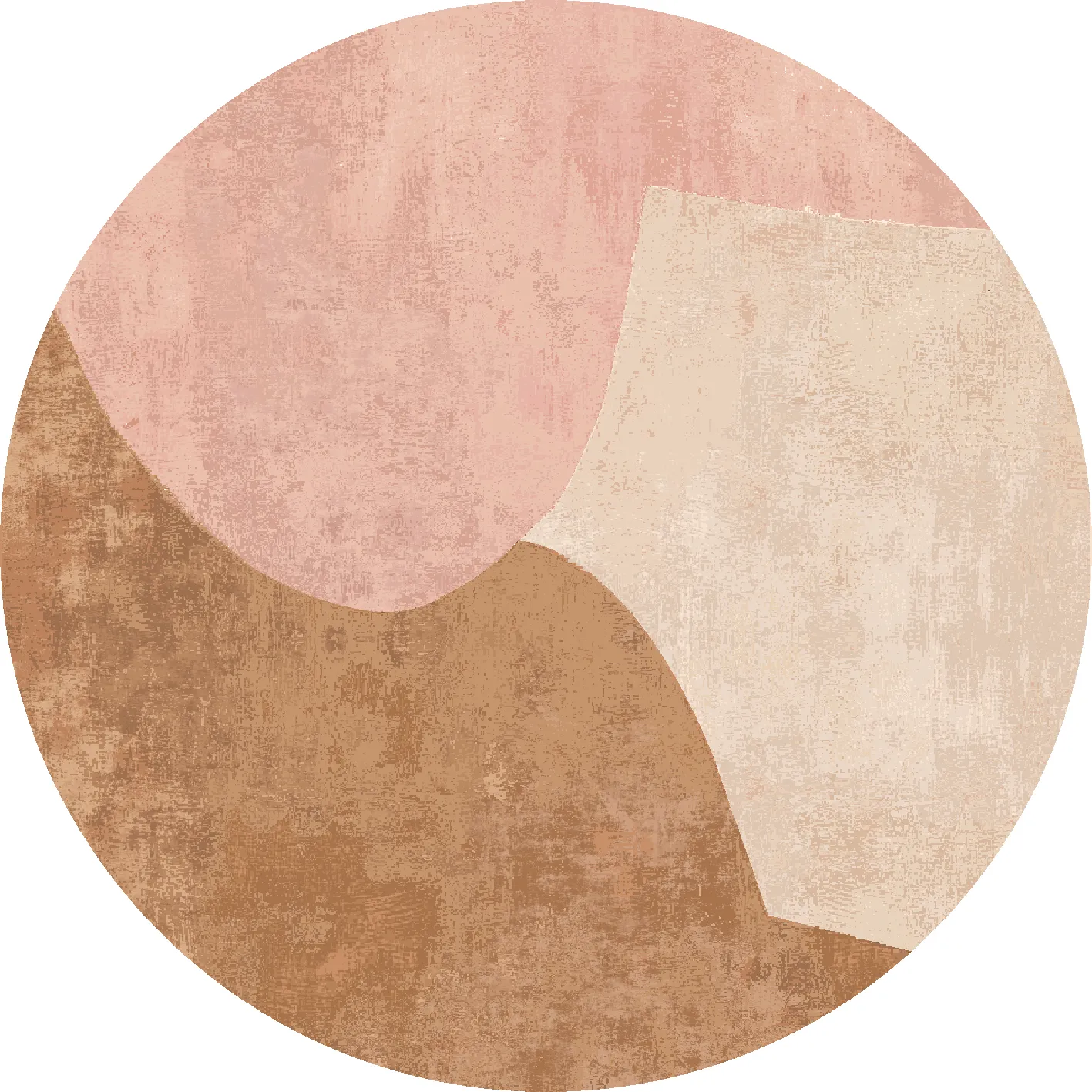 Rundt teppe - Lazio (beige/rosa)