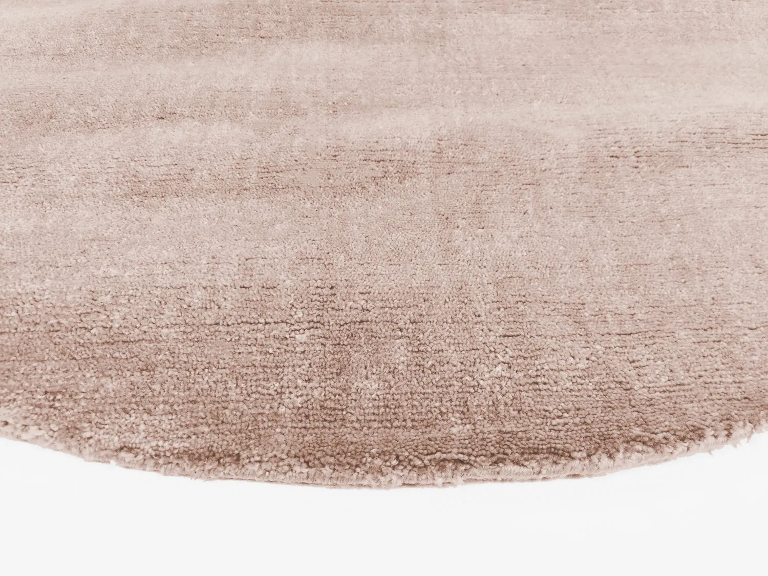 Rundt teppe - Recycled PET with viscose look (lysebrun)