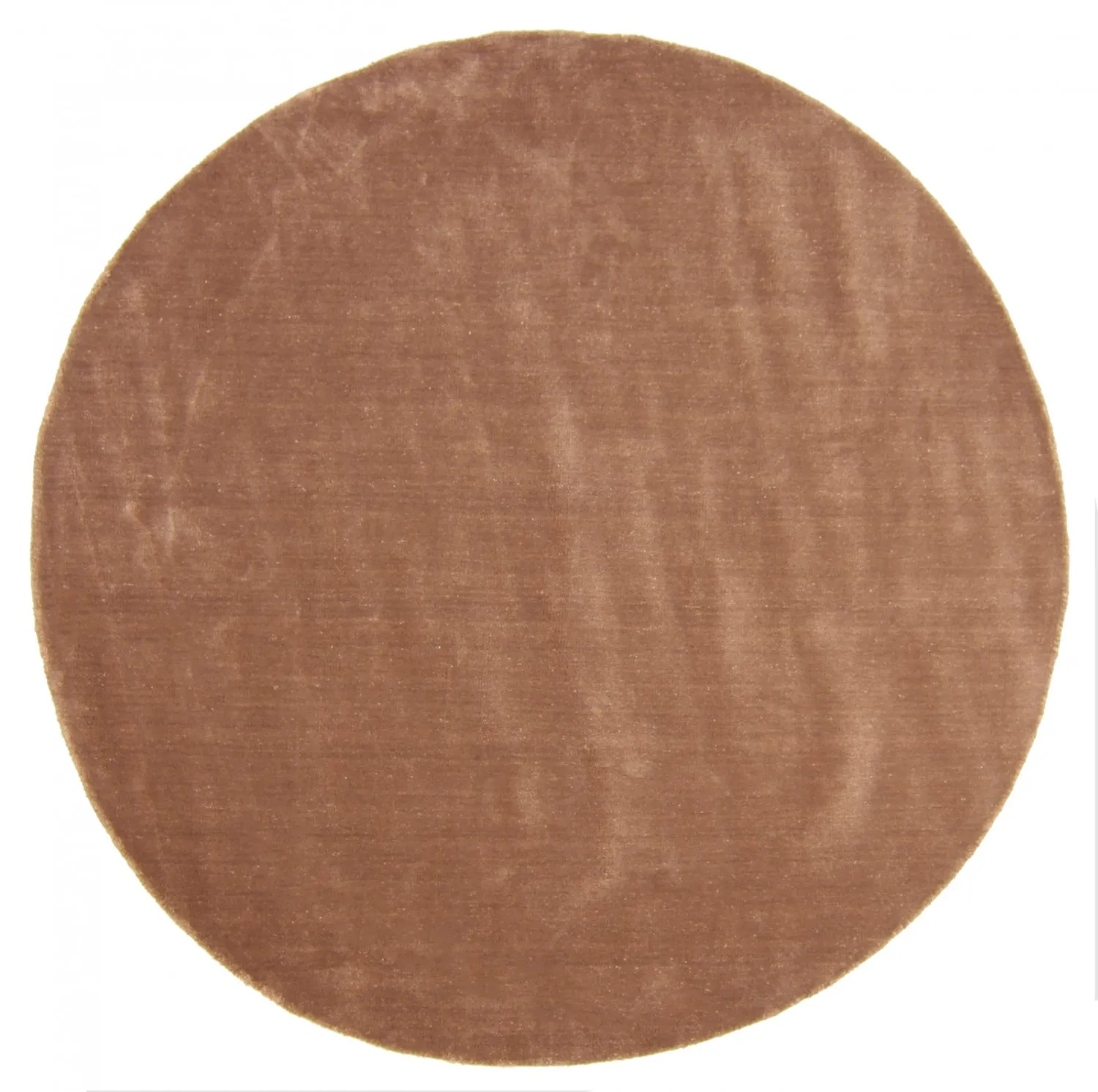 Rundt teppe - Recycled PET with viscose look (brun)