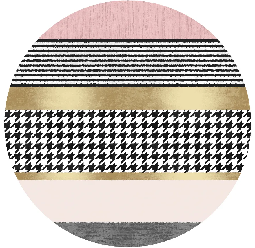 Rundt teppe - Esme (rosa/multi)