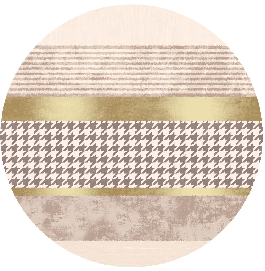 Rundt teppe - Esme (beige/multi)