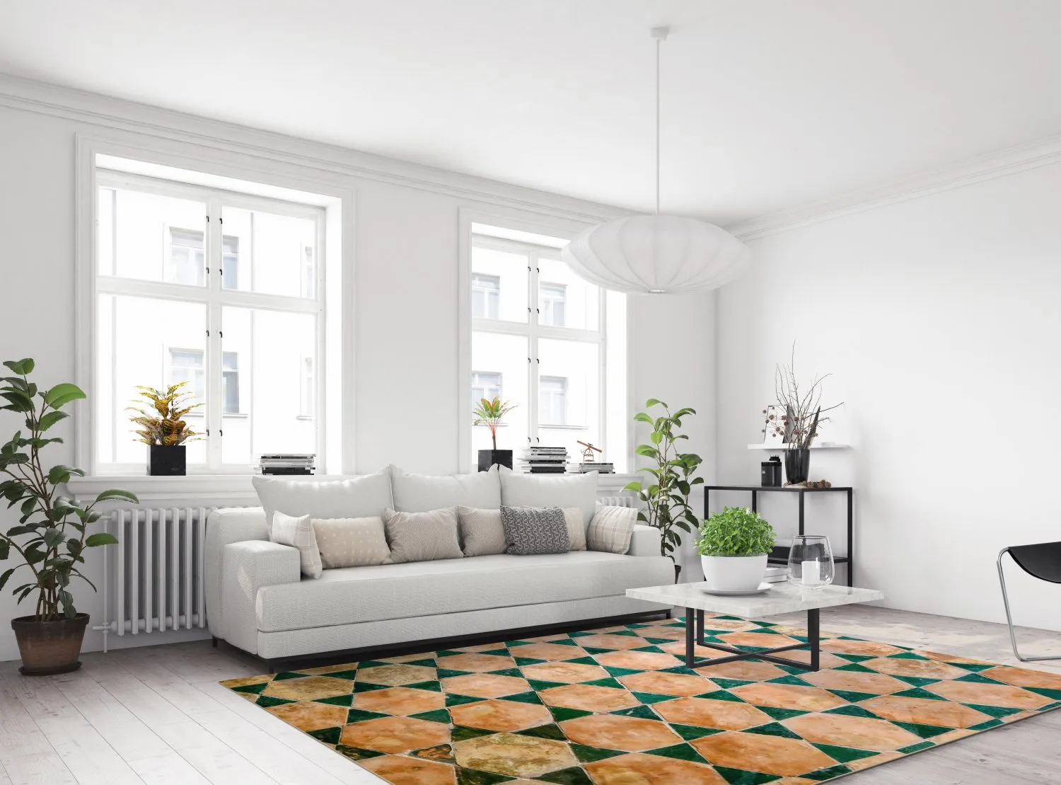 Wilton-teppe - Calvi (beige/grønn)
