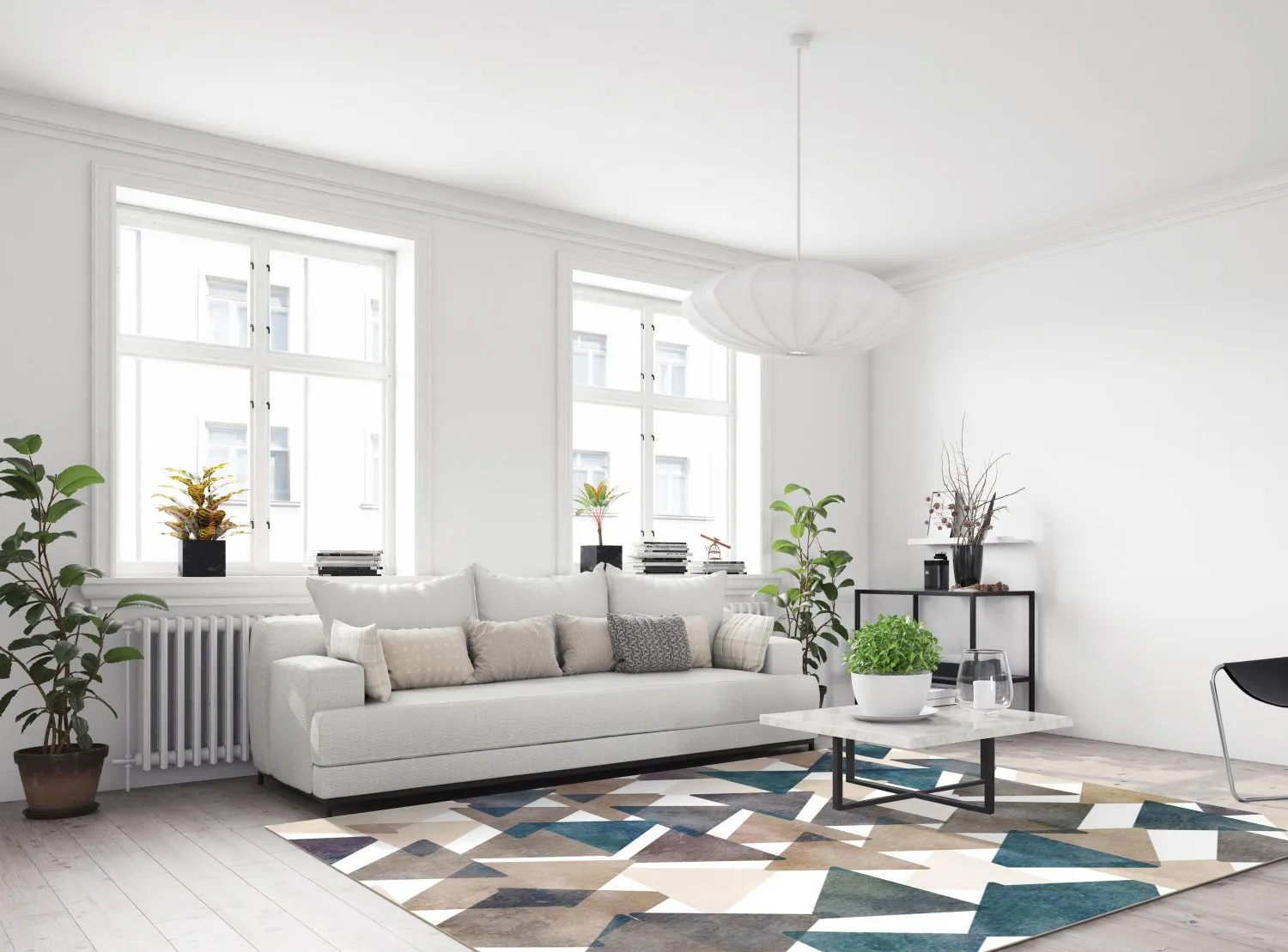Wilton-teppe - Branco (multi)