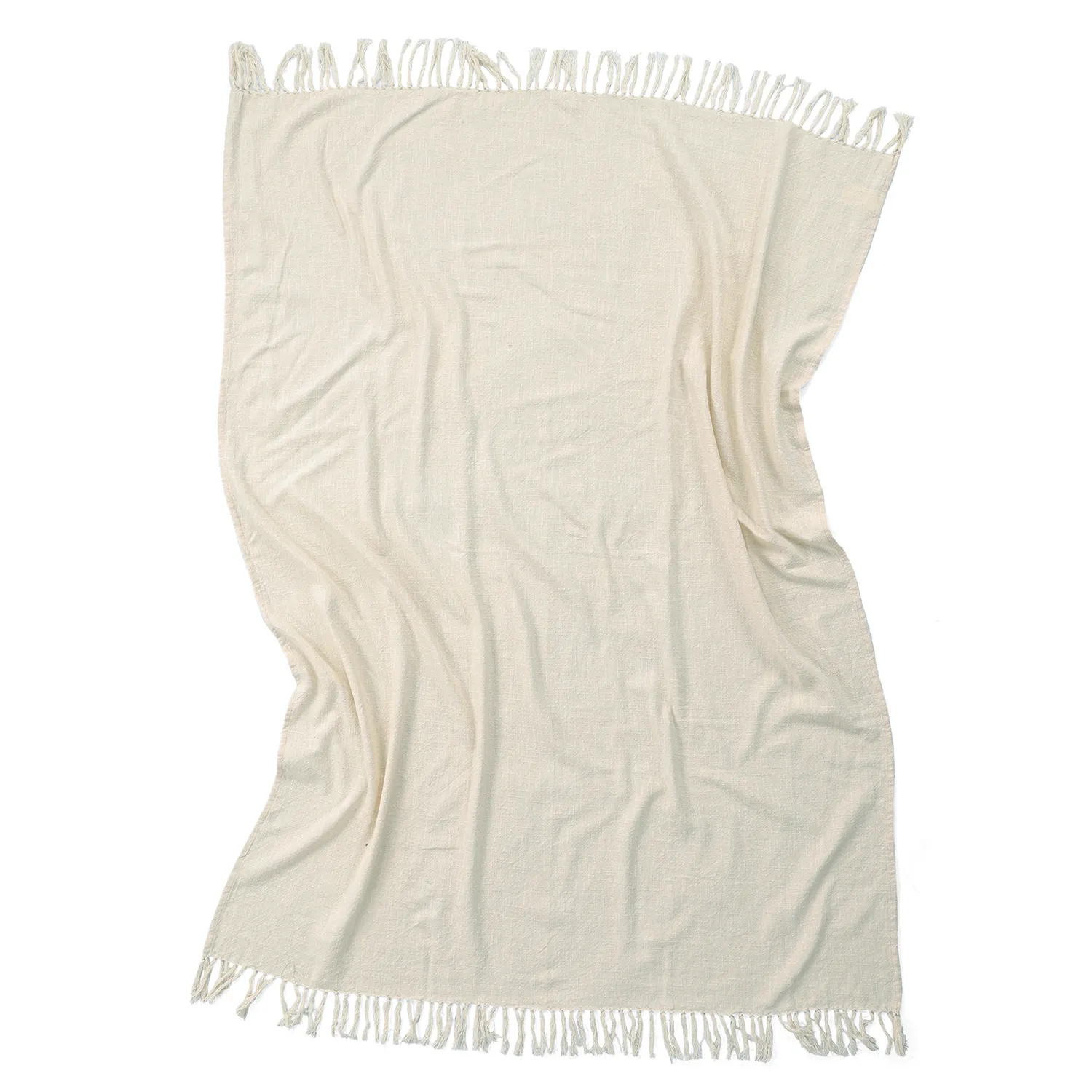 Pledd - Veya cotton throw (krem)