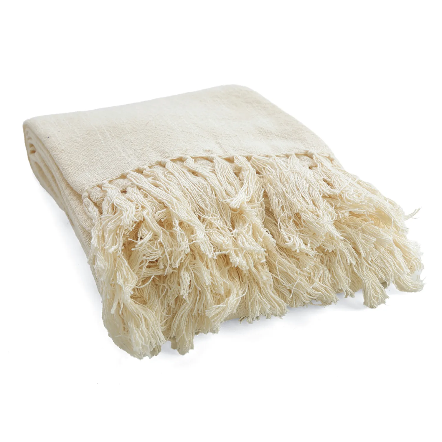 Pledd - Veya cotton throw (krem)