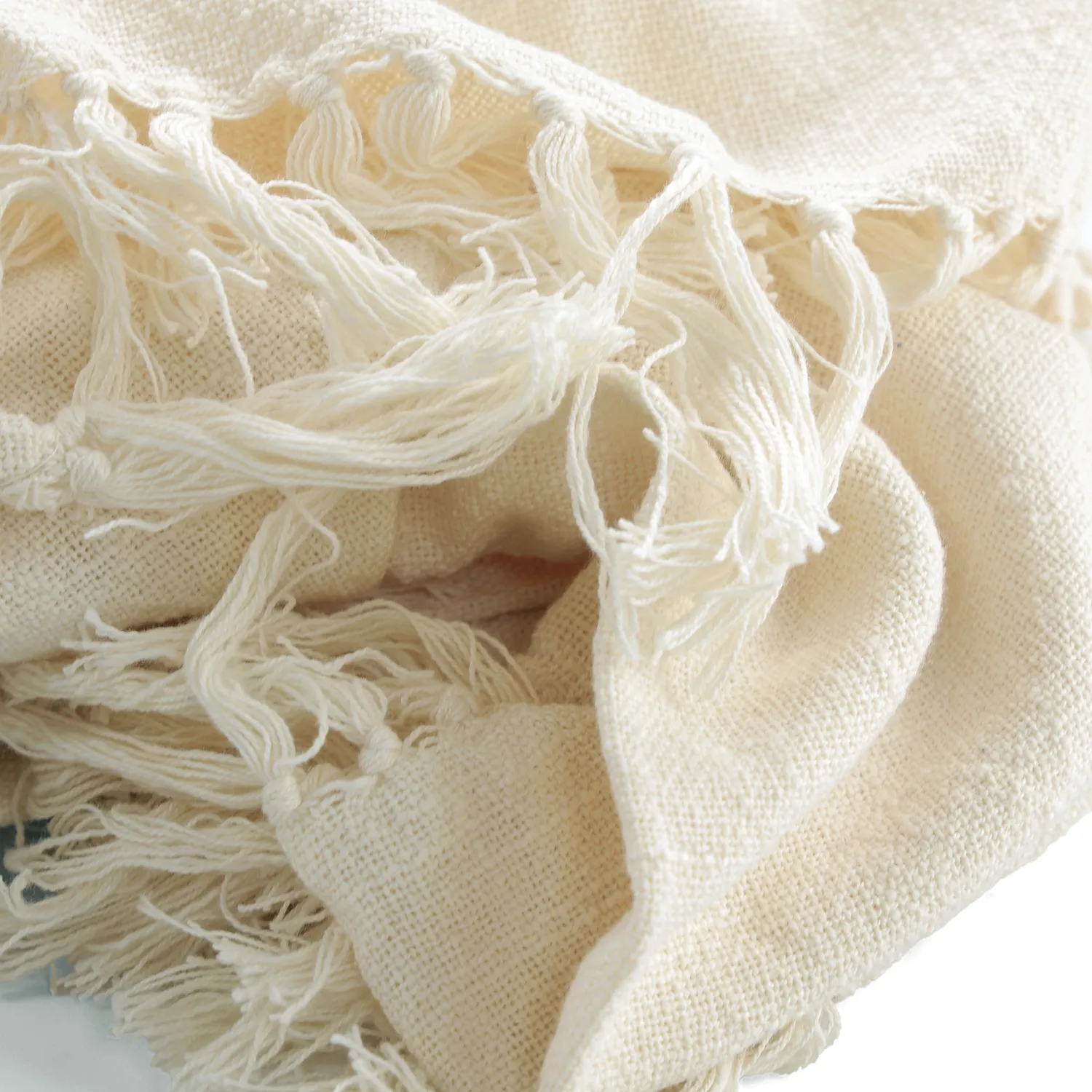 Pledd - Veya cotton throw (krem)