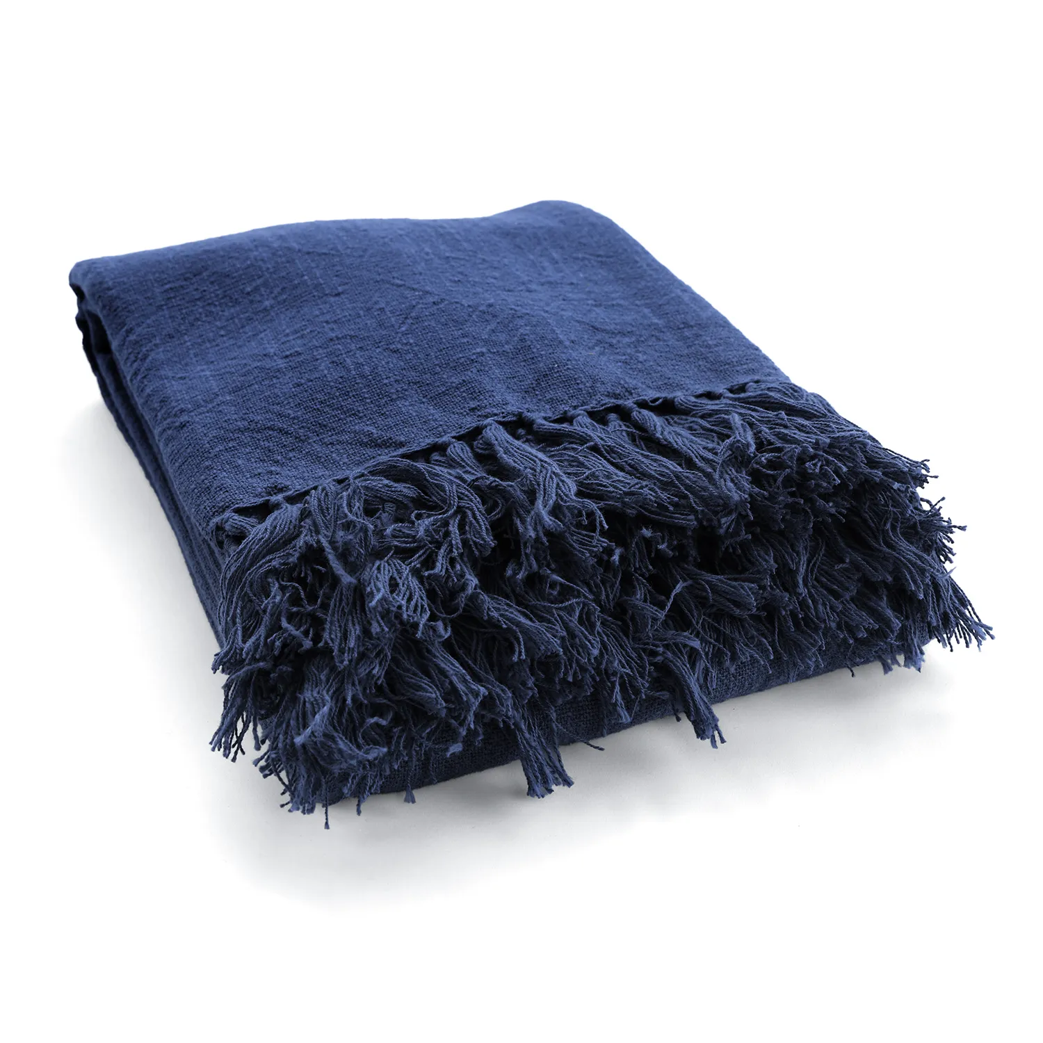 Pledd - Veya cotton throw (marineblå)