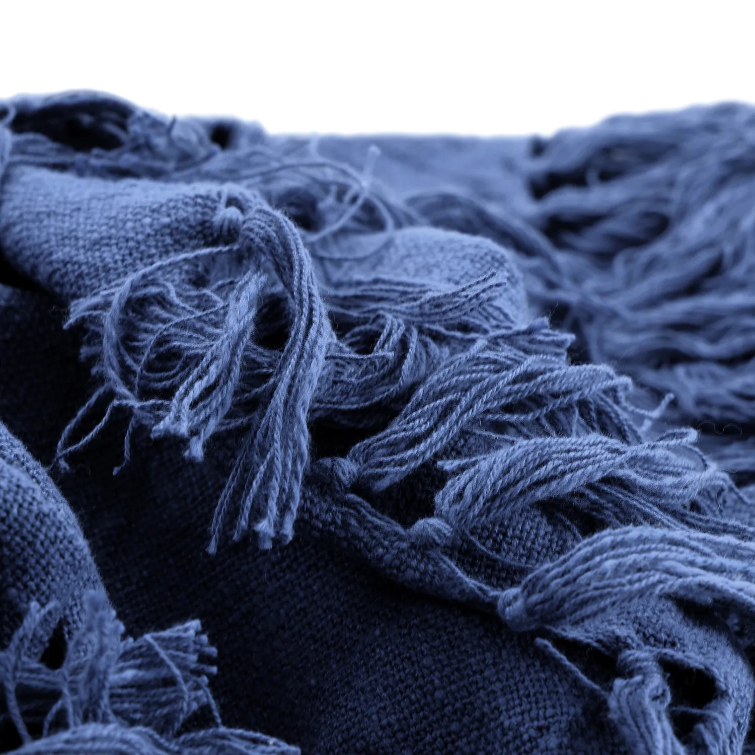 Pledd - Veya cotton throw (marineblå)