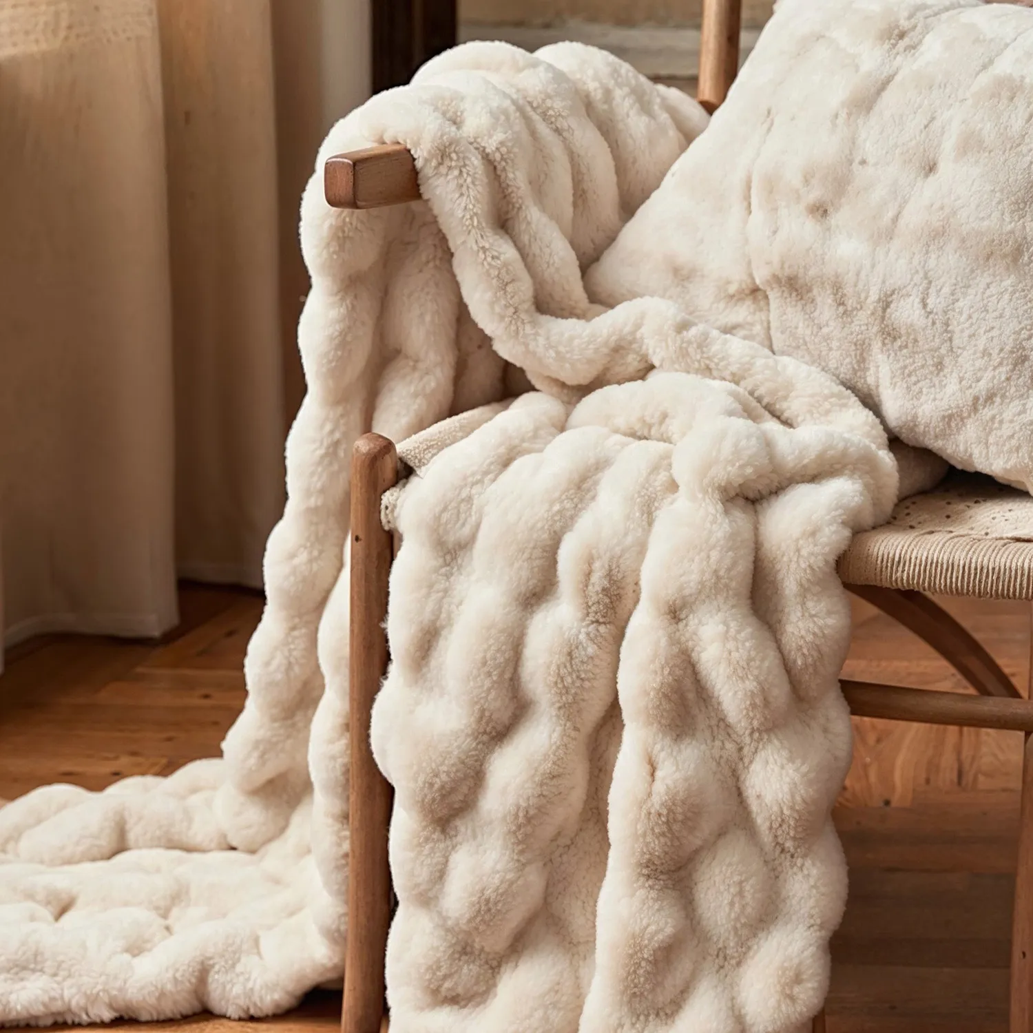 Pledd - Aranga Bubble Throw (beige)
