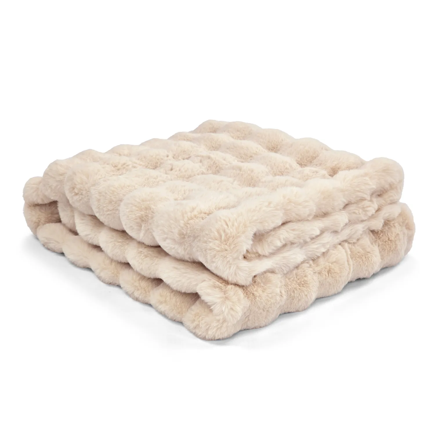 Pledd - Aranga Bubble Throw (beige)