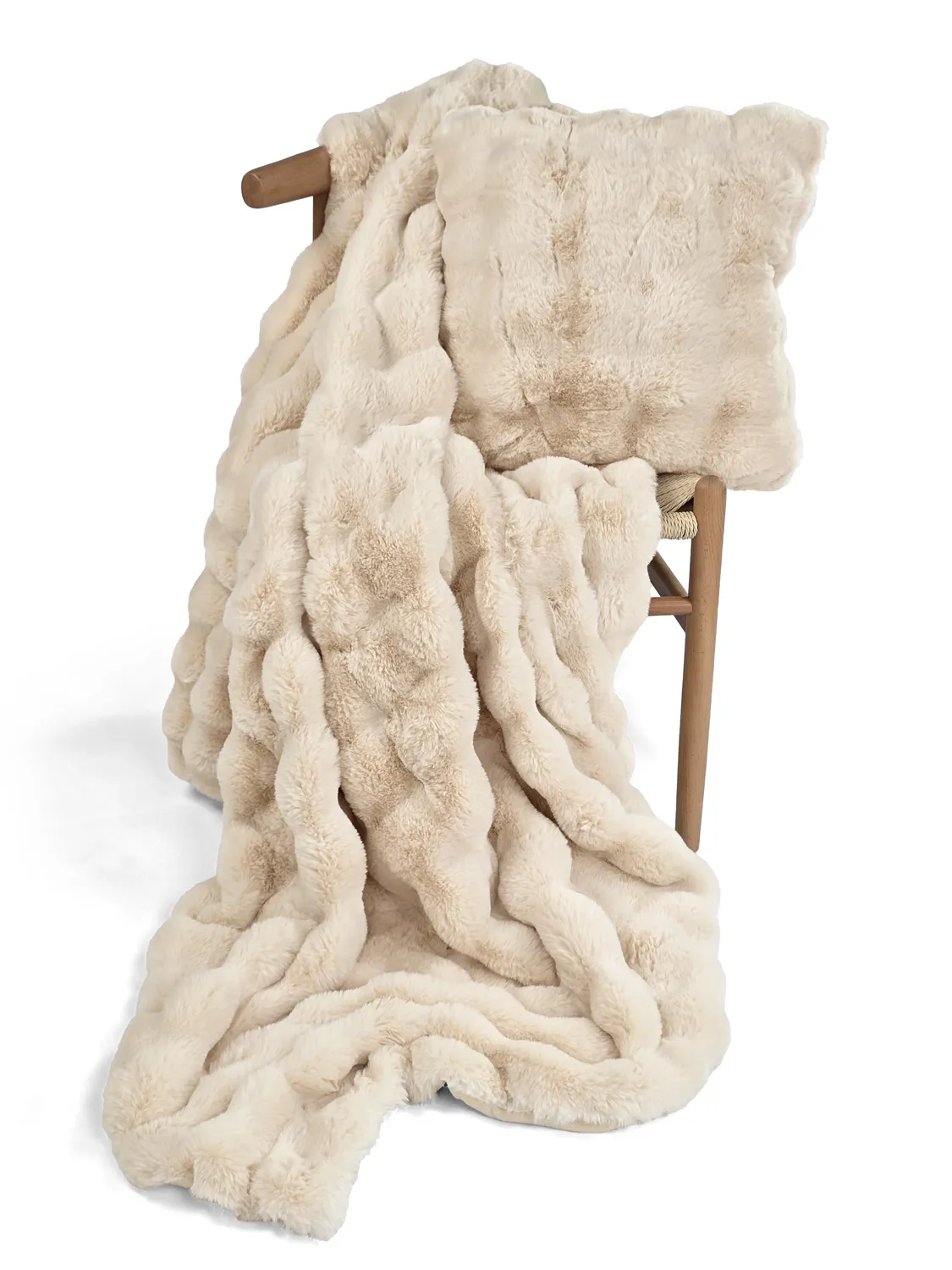 Pledd - Aranga Bubble Throw (beige)