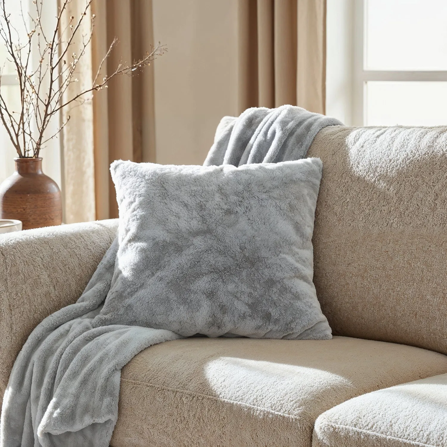 Pledd - Aranga Super Soft Throw (grå)