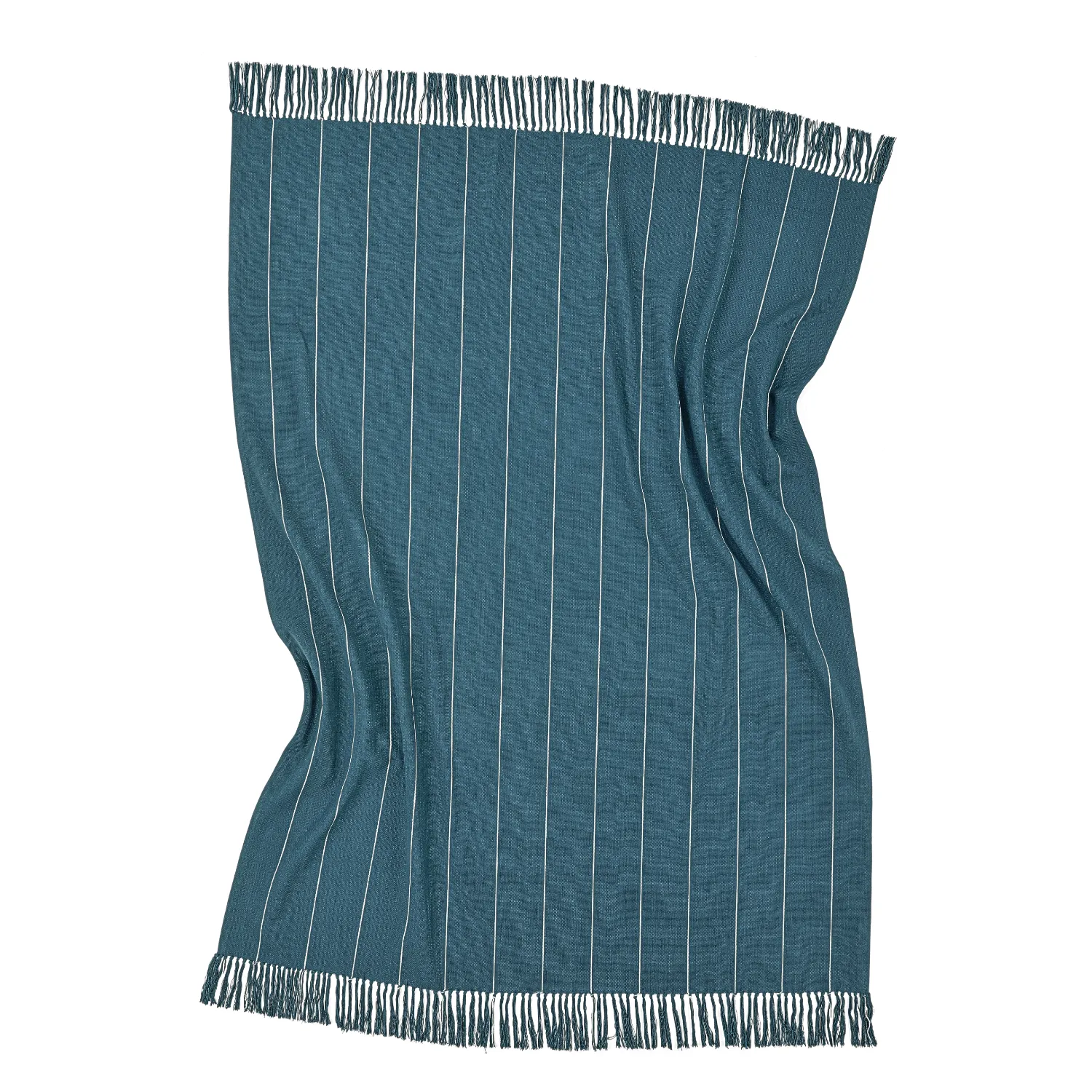 Tepper - Bomullspledd - Martina Stripe (blå/hvit)