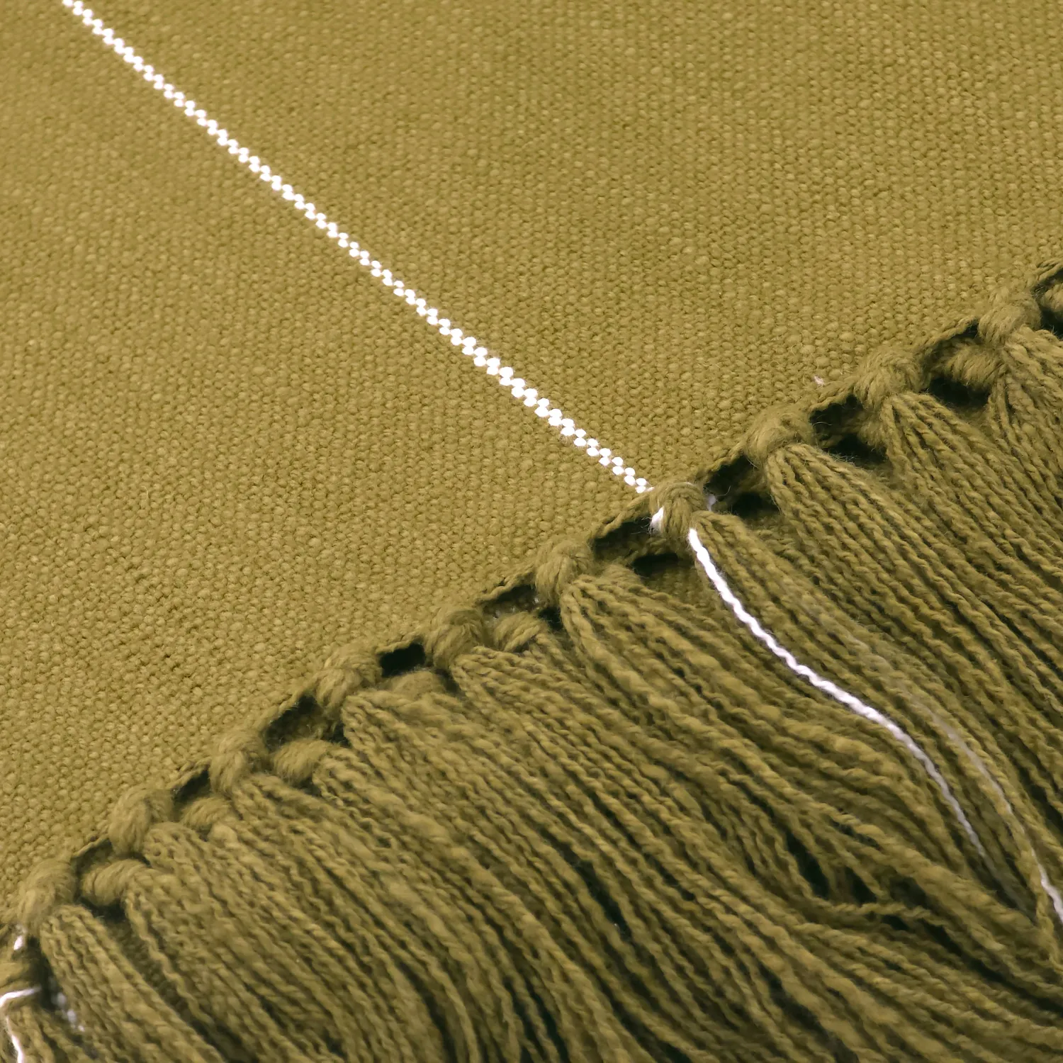Tepper - Bomullspledd - Martina Stripe (grønn/hvit)