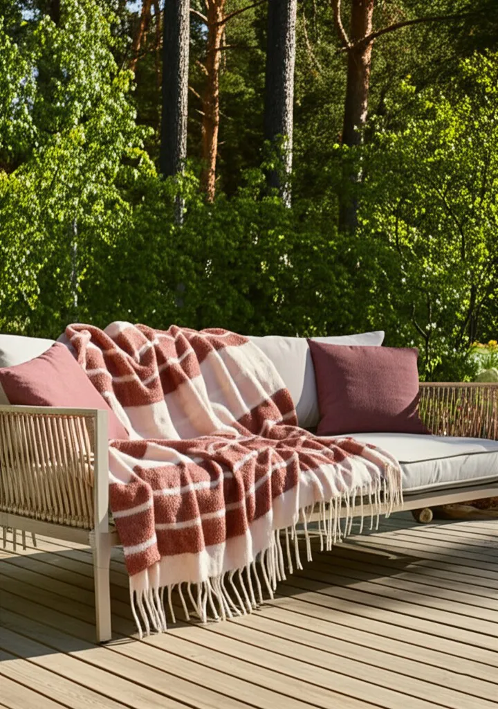 Pledd - Pledd i ullblanding - Charlotte (rosa)