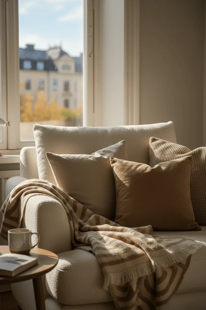 Tepper - Ullmixpledd - Melody (brun/beige)