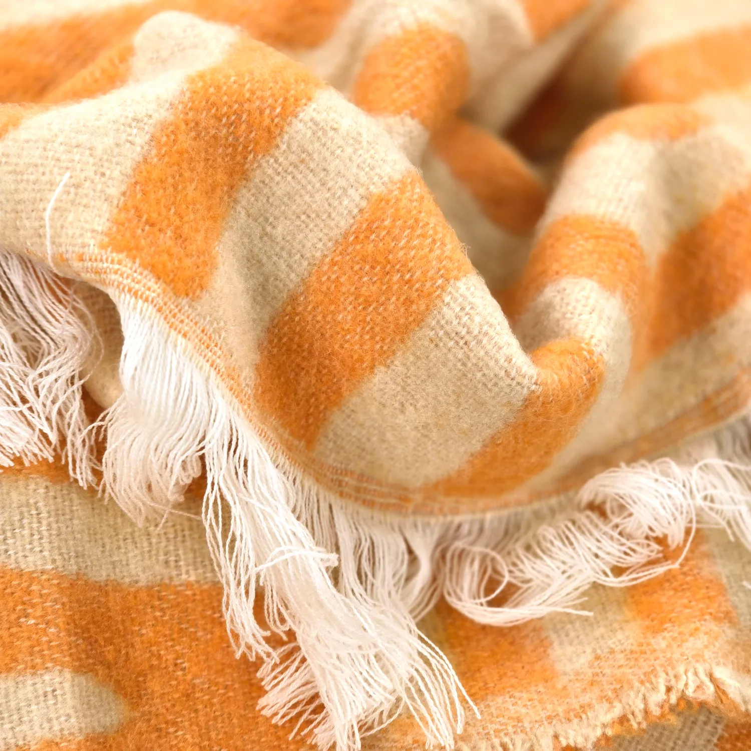 Tepper - Ullmixpledd - Melody (beige/oransje)