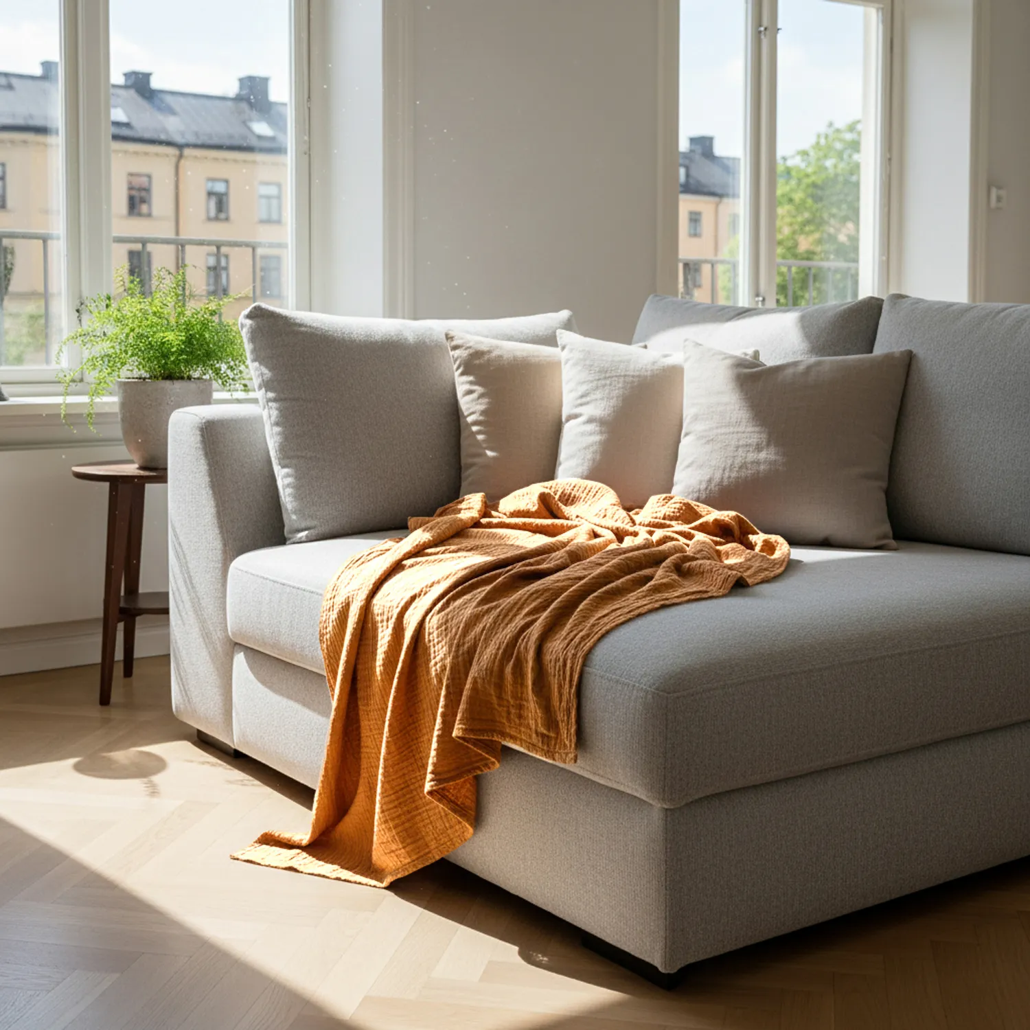Pledd - Vanja Throw (lys brun)