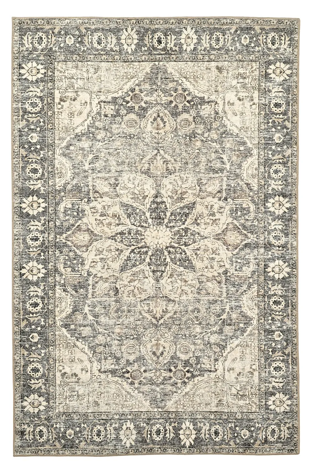 Flatvevd teppe - Alvand (svart)