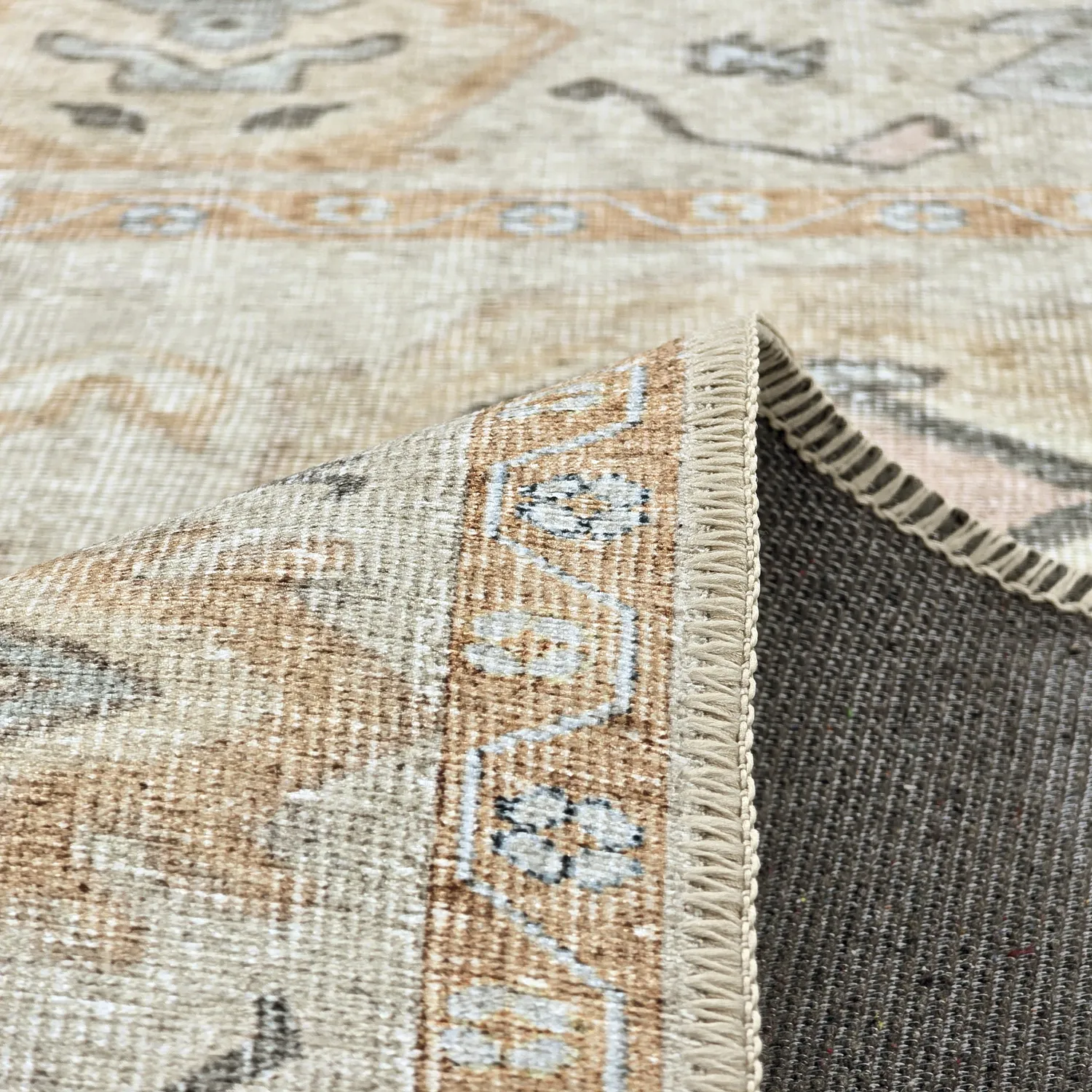 Flatvevd teppe - Amena (beige)