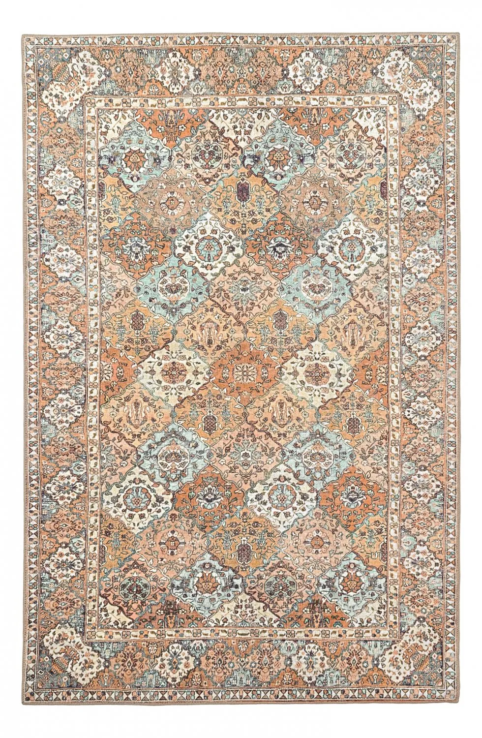 Flatvevd teppe - Berelina (beige/multi)