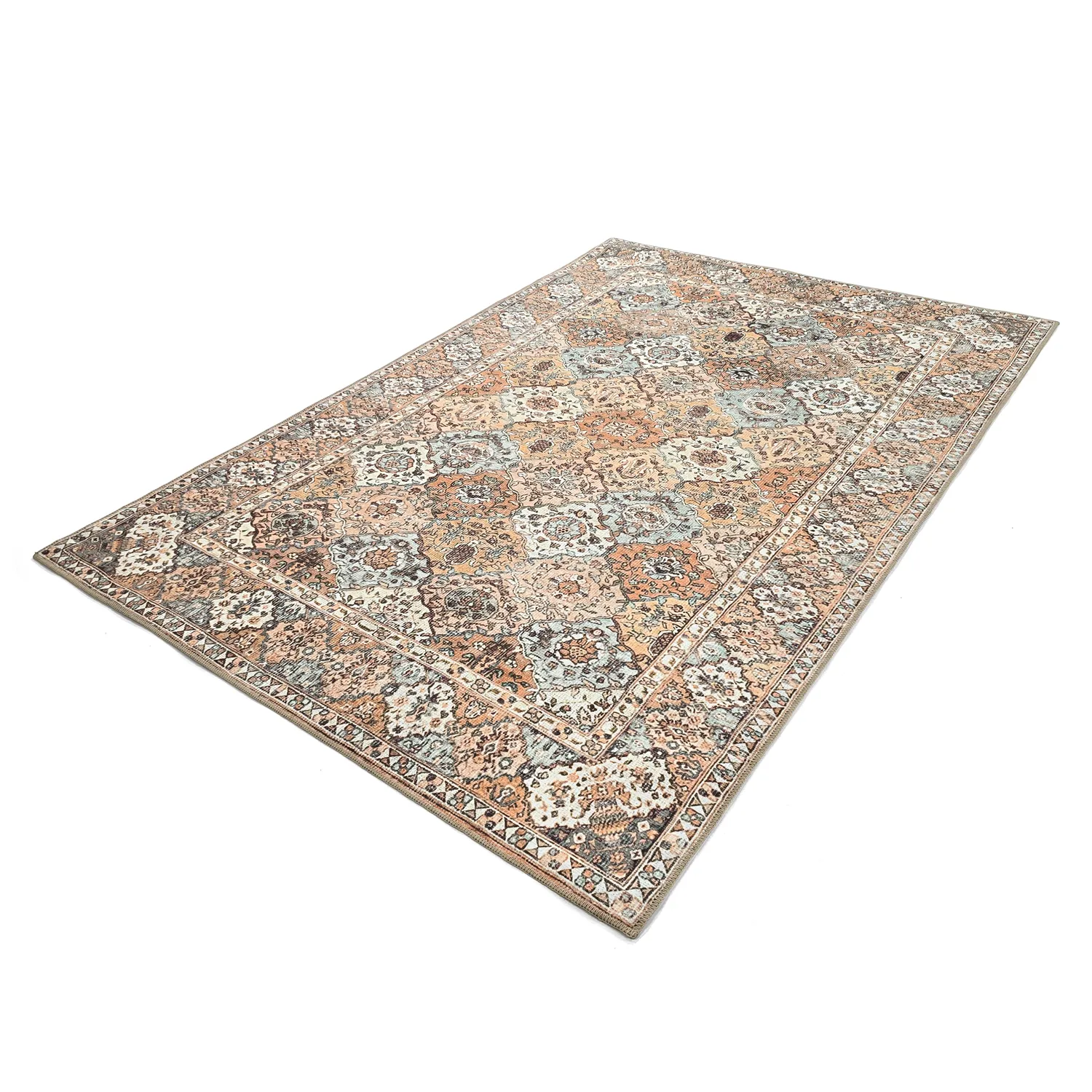 Flatvevd teppe - Berelina (beige/multi)
