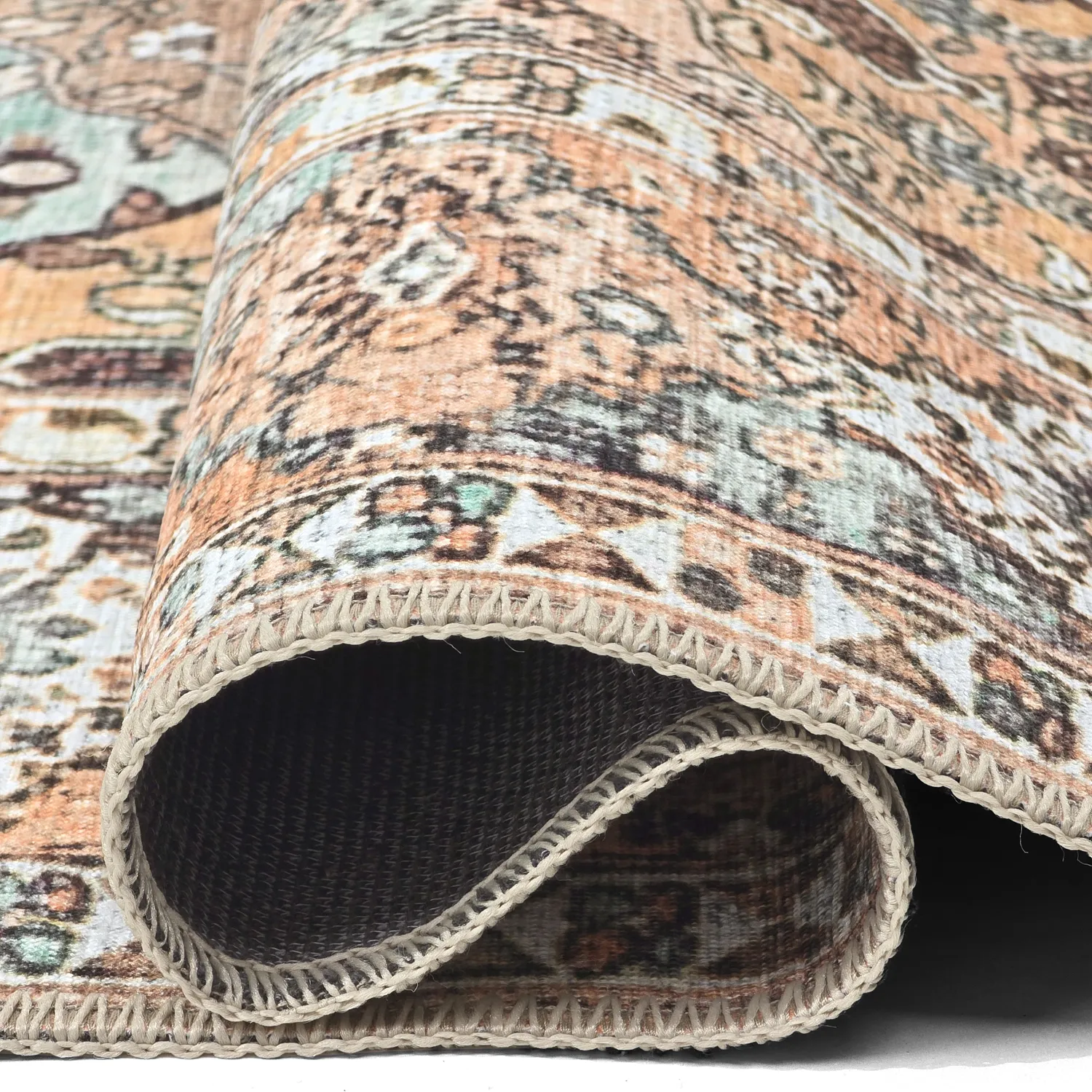 Flatvevd teppe - Berelina (beige/multi)
