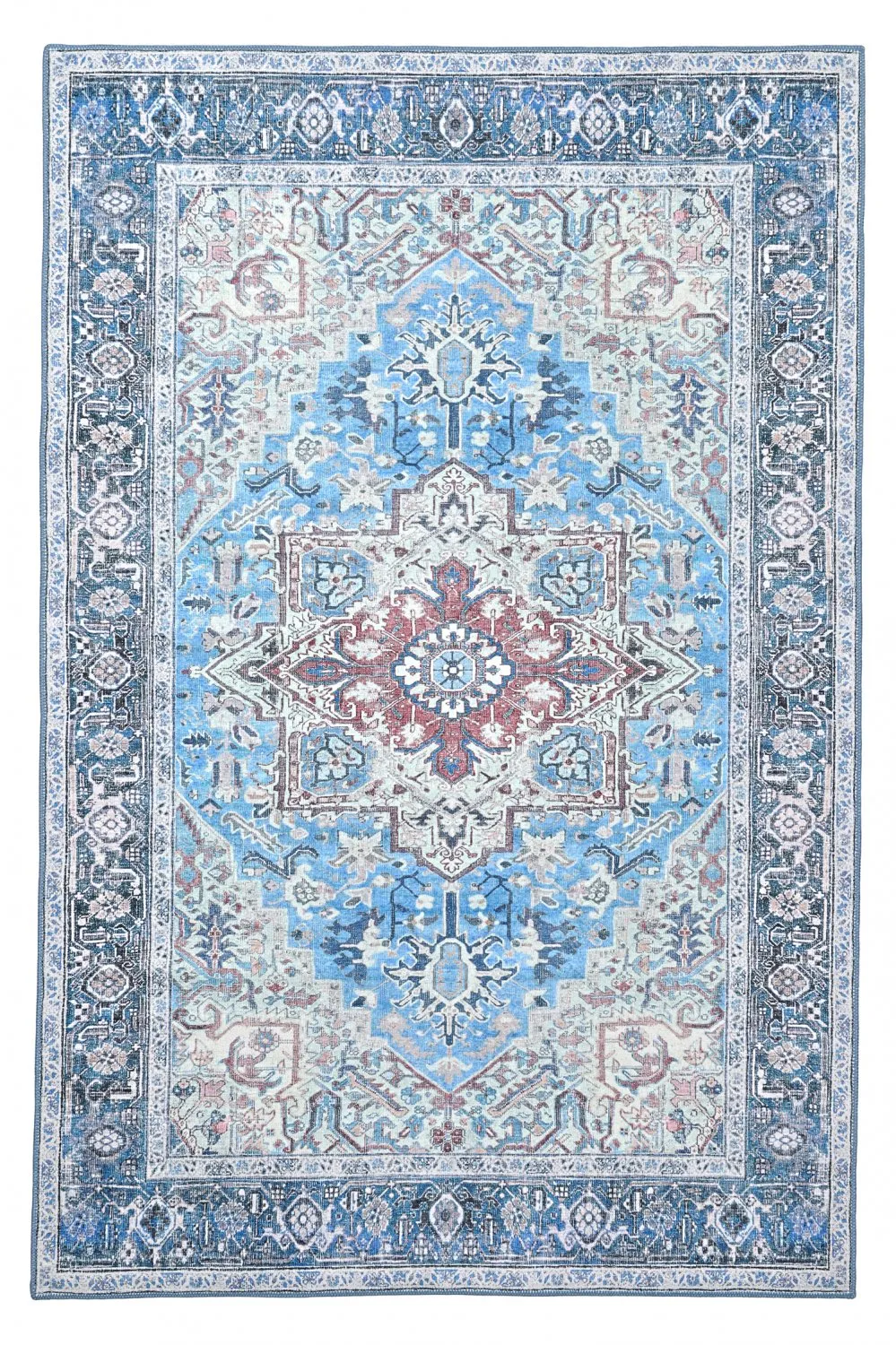Flatvevd teppe - Birjand (blå)