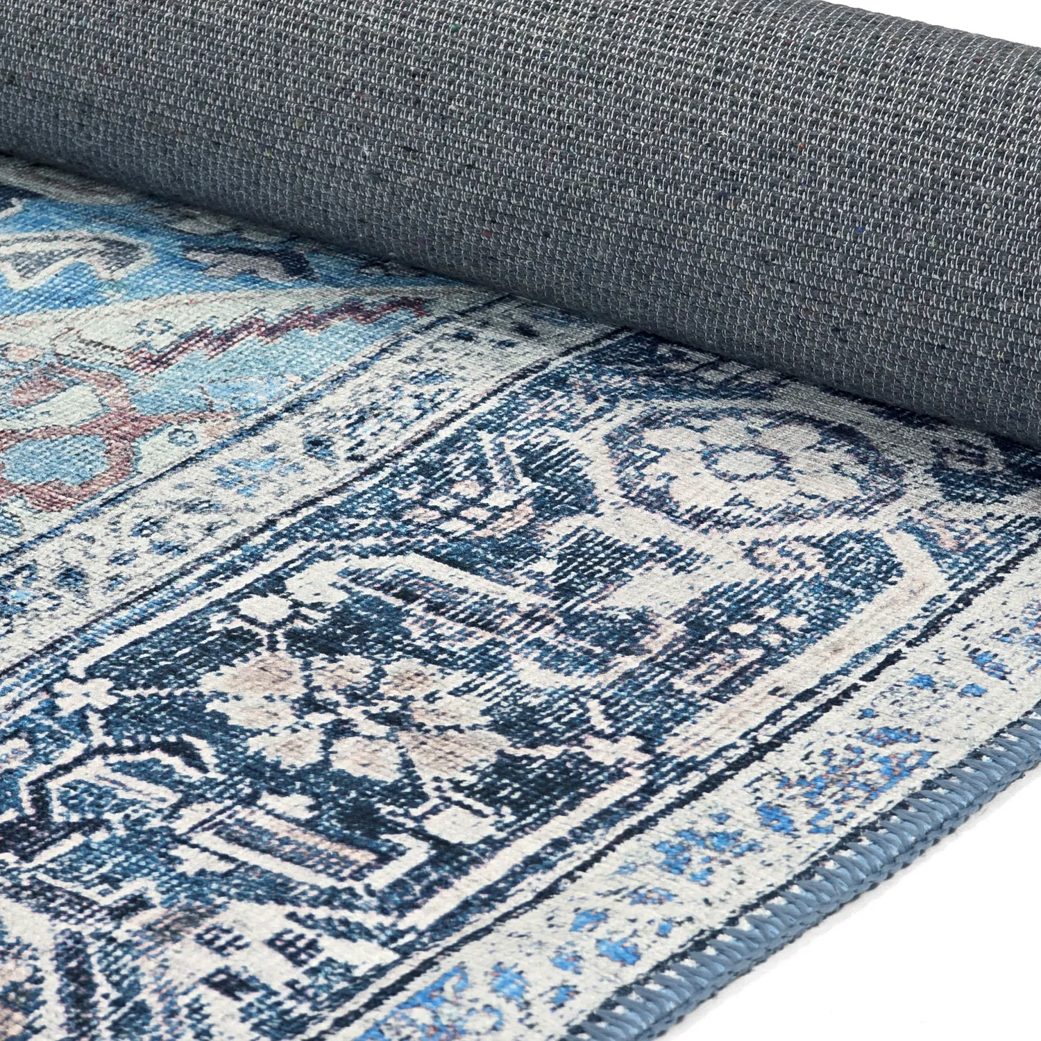 Flatvevd teppe - Birjand (blå)