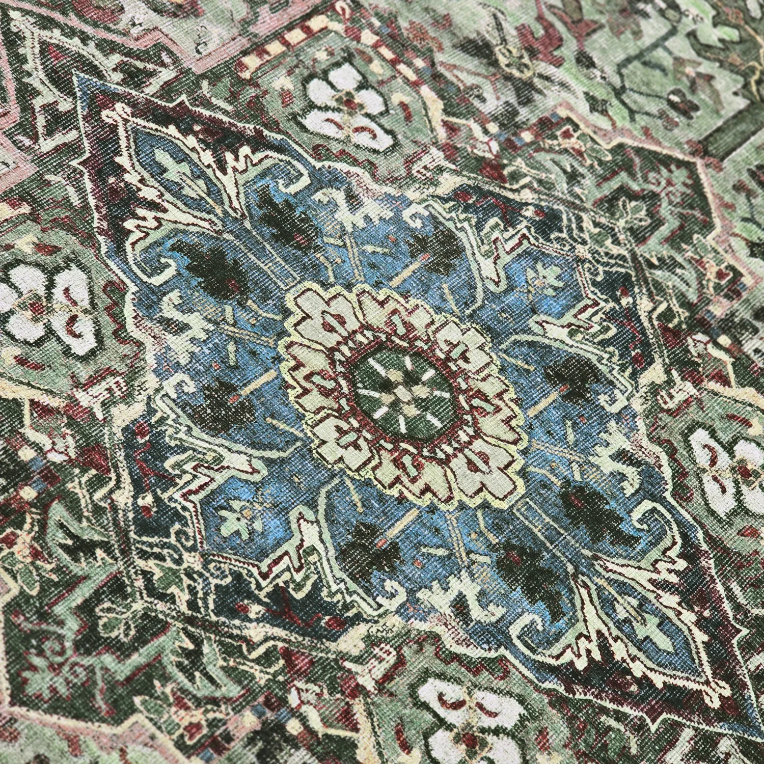 Flatvevd teppe - Birjand (grønn)