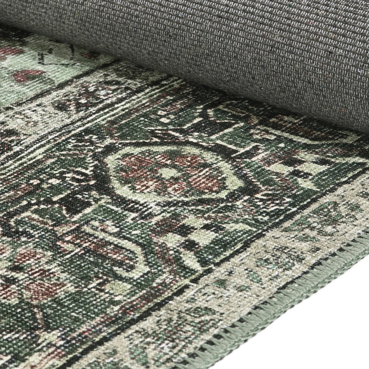 Flatvevd teppe - Birjand (grønn)