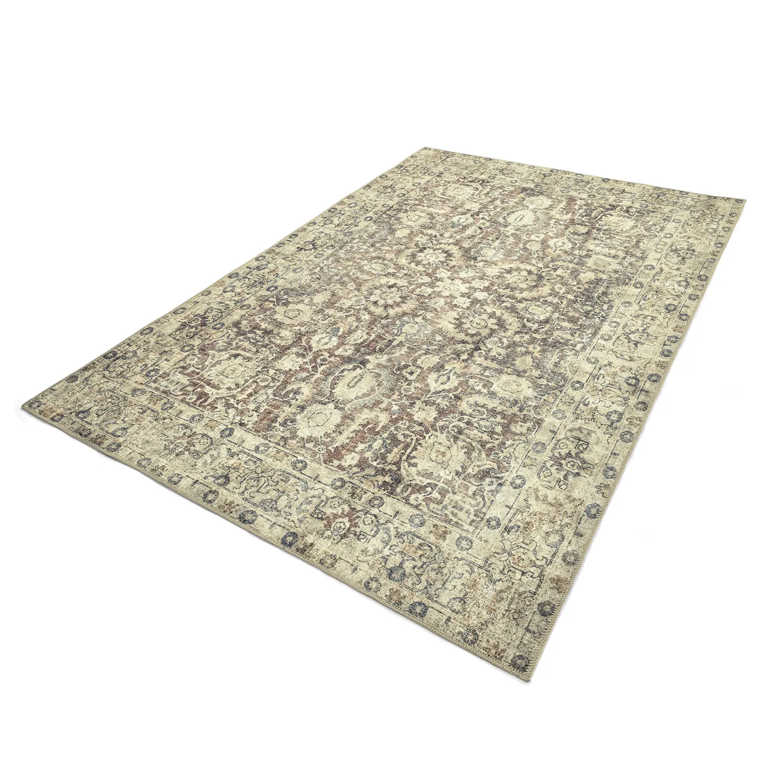 Flatvevd teppe - Delvar (beige)