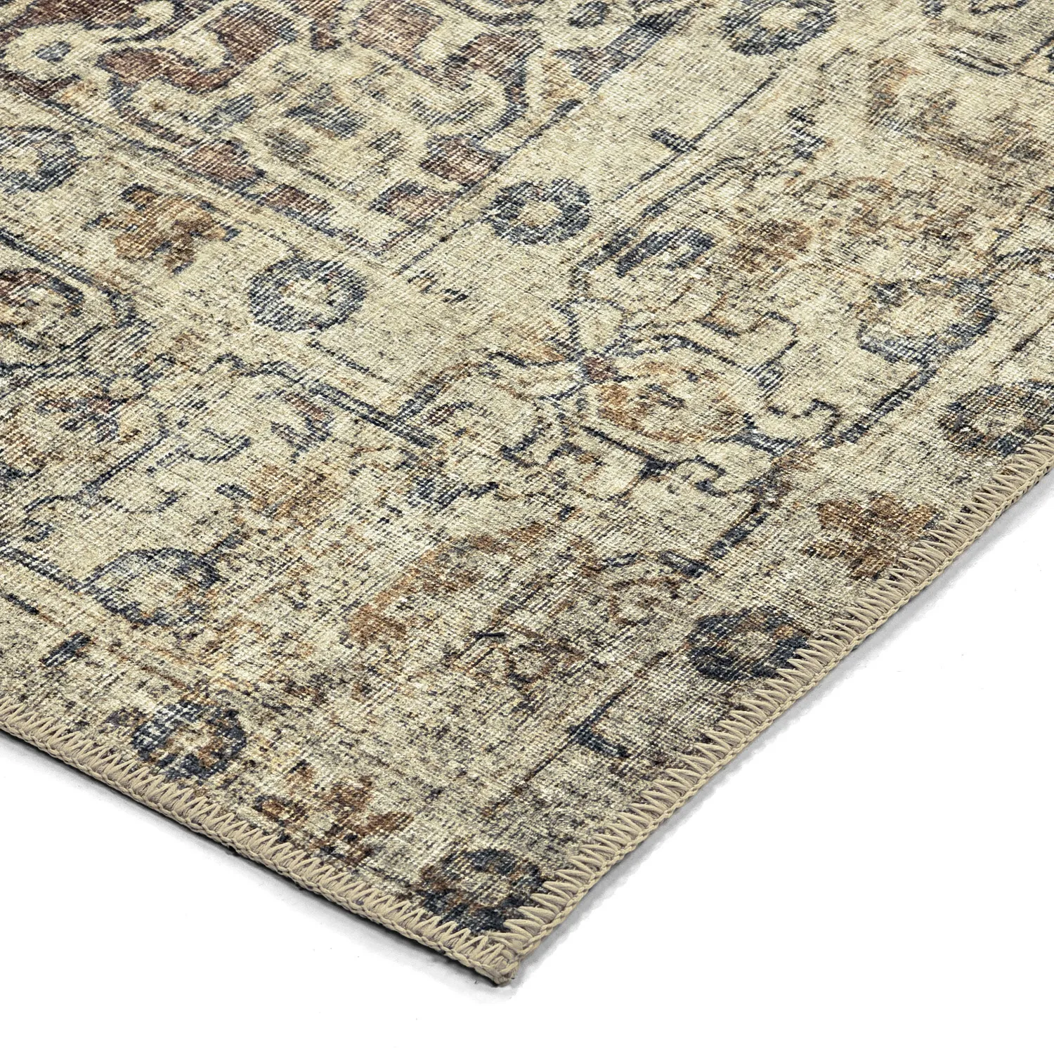 Flatvevd teppe - Delvar (beige)