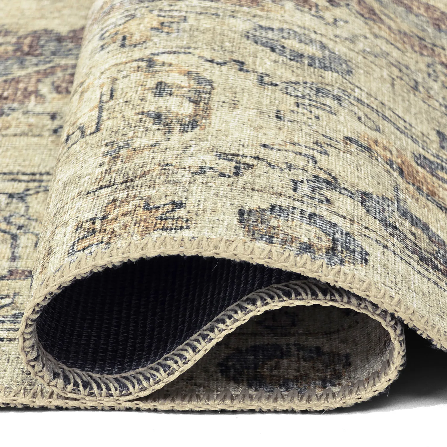 Flatvevd teppe - Delvar (beige)