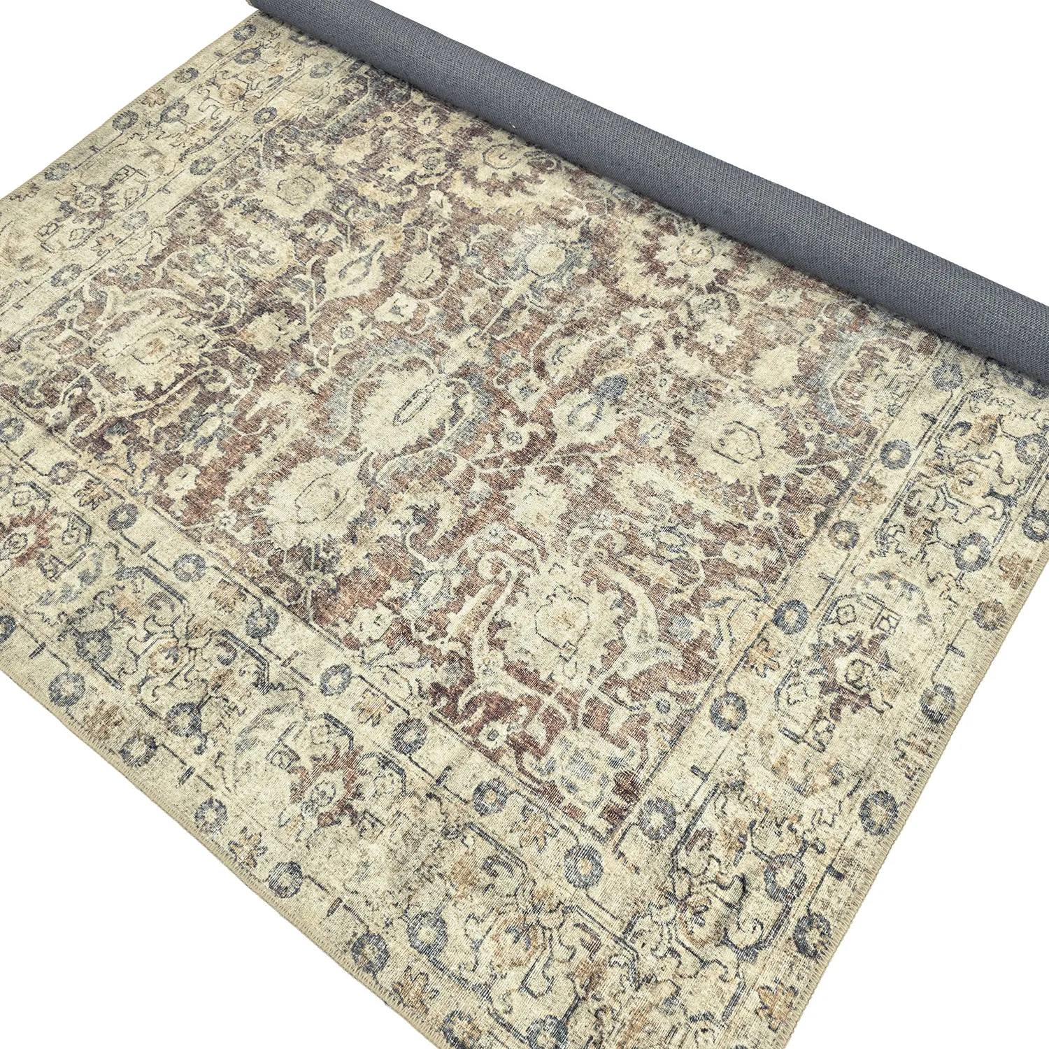 Flatvevd teppe - Delvar (beige)