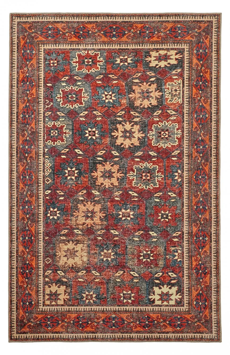 Flatvevd teppe - Khalamir (rød)
